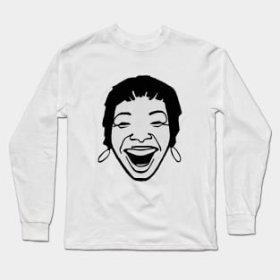 Black girl with a hoop smiling Long Sleeve T-Shirt